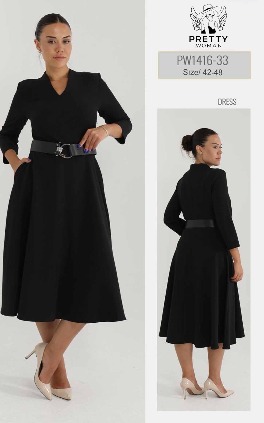 PW-1416 BÜYÜK BEDEN ELBİSE