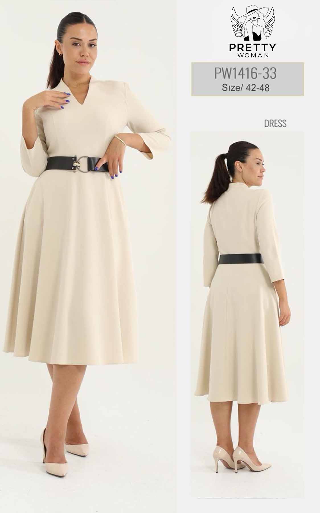 PW-1416 BÜYÜK BEDEN ELBİSE