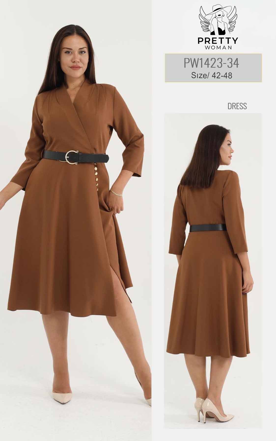 PW-1423 BÜYÜK BEDEN ELBİSE