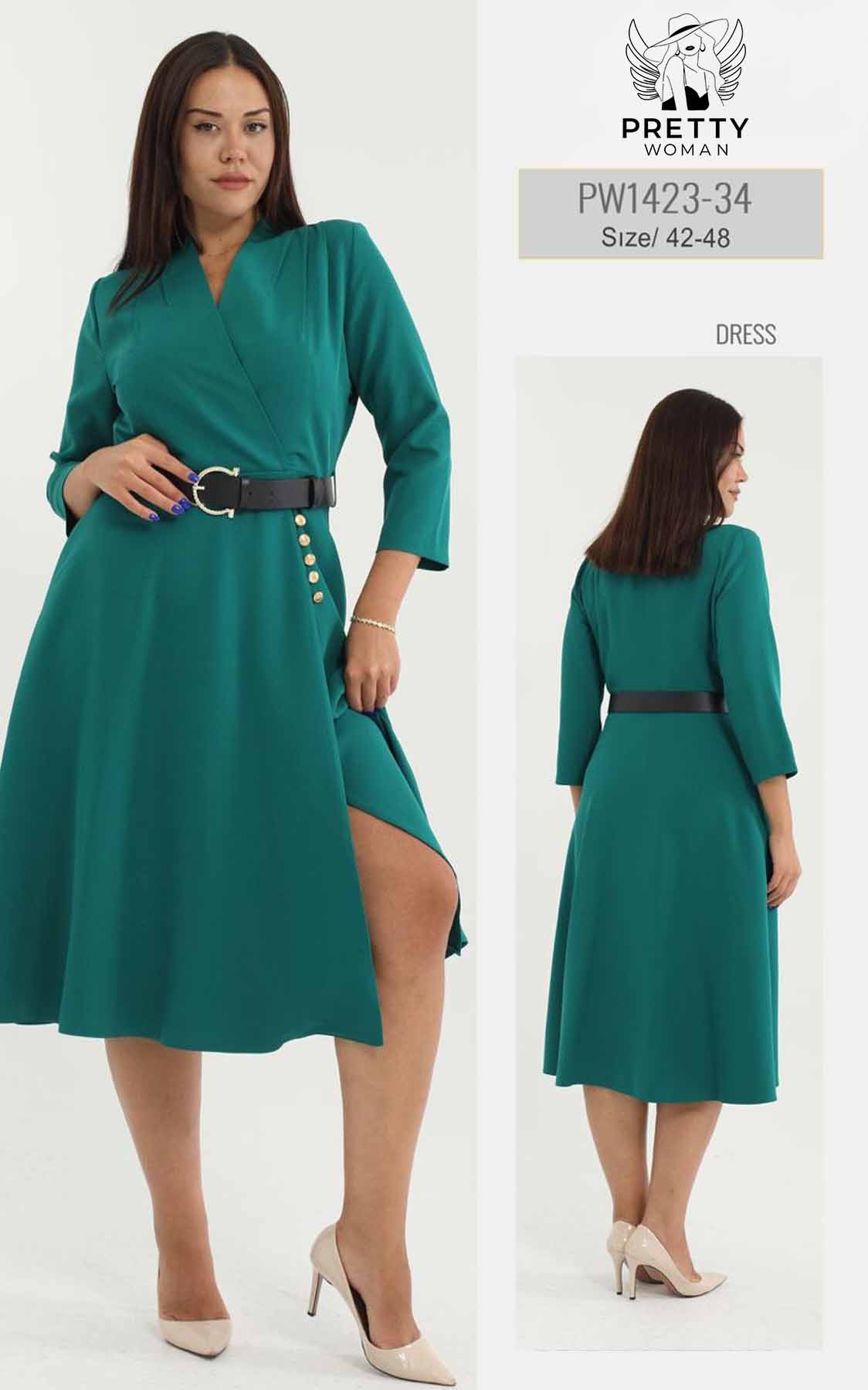 PW-1423 BÜYÜK BEDEN ELBİSE