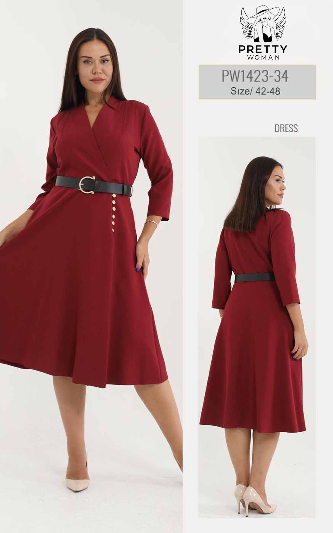 PW-1423 BÜYÜK BEDEN ELBİSE