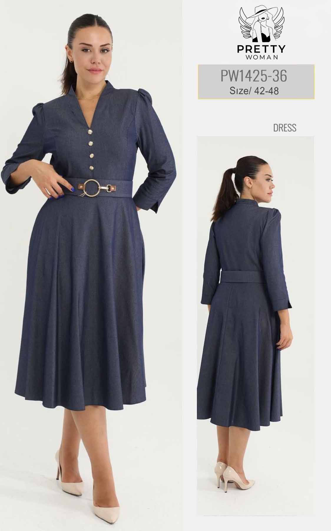 PW-1425 BÜYÜK BEDEN ELBİSE