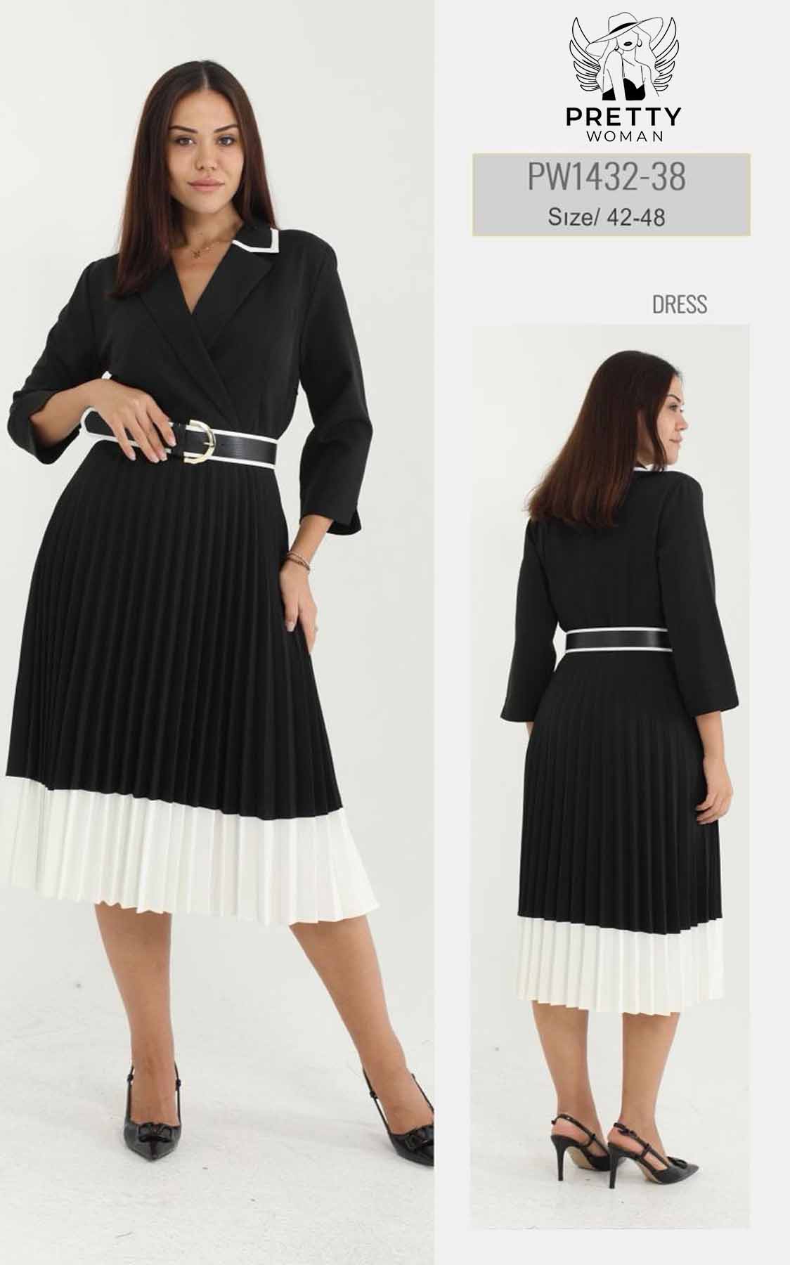 PW-1432 BÜYÜK BEDEN ELBİSE